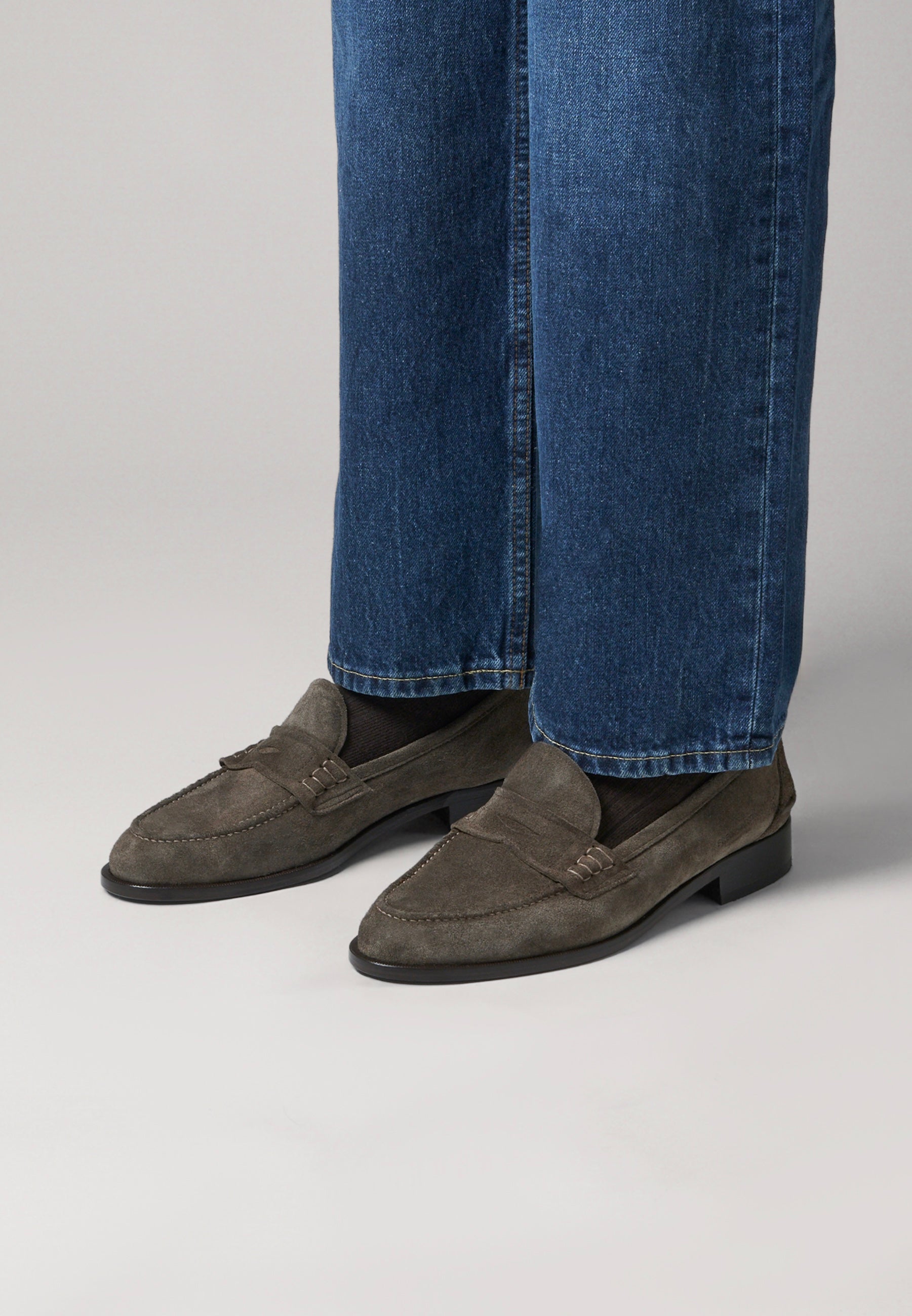 Penny Loafers - Loden Grey Suede
