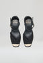 Wedges mit quadratischer Spitze - Schwarzes Wildleder