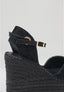 Square Toe Wedges - Black Suede