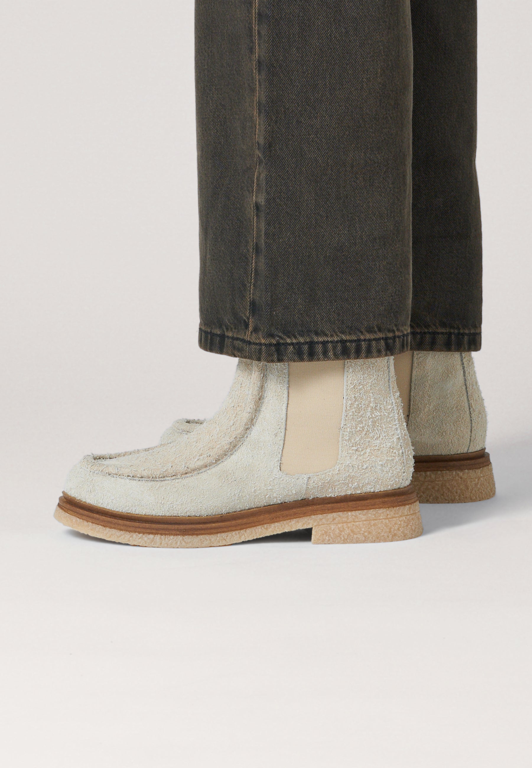 Chelsea Loafers - Bone Brushed Suede