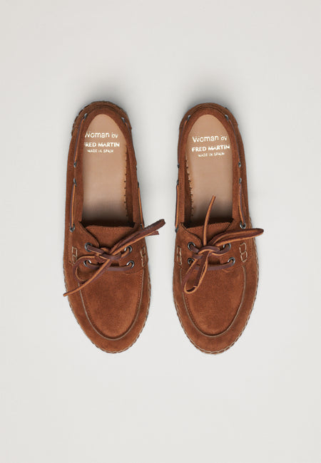 Boat Shoes Women - Camel Suede