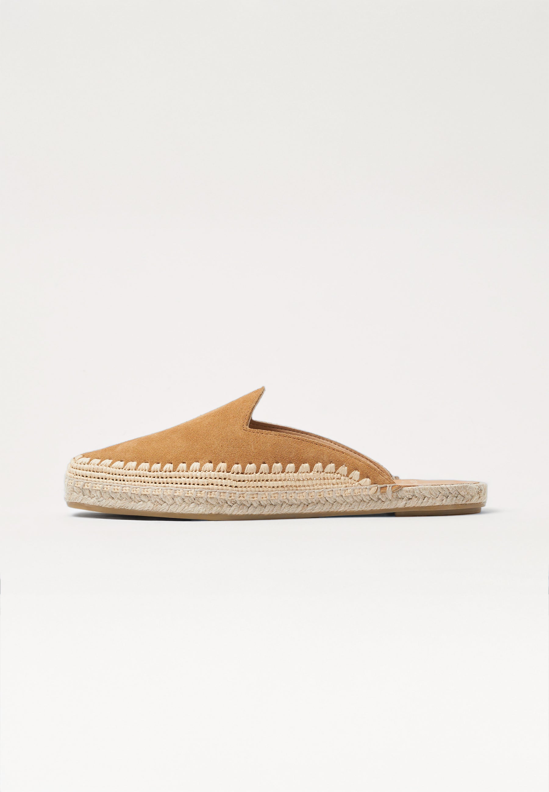 Raffia Mules - Camel Suede