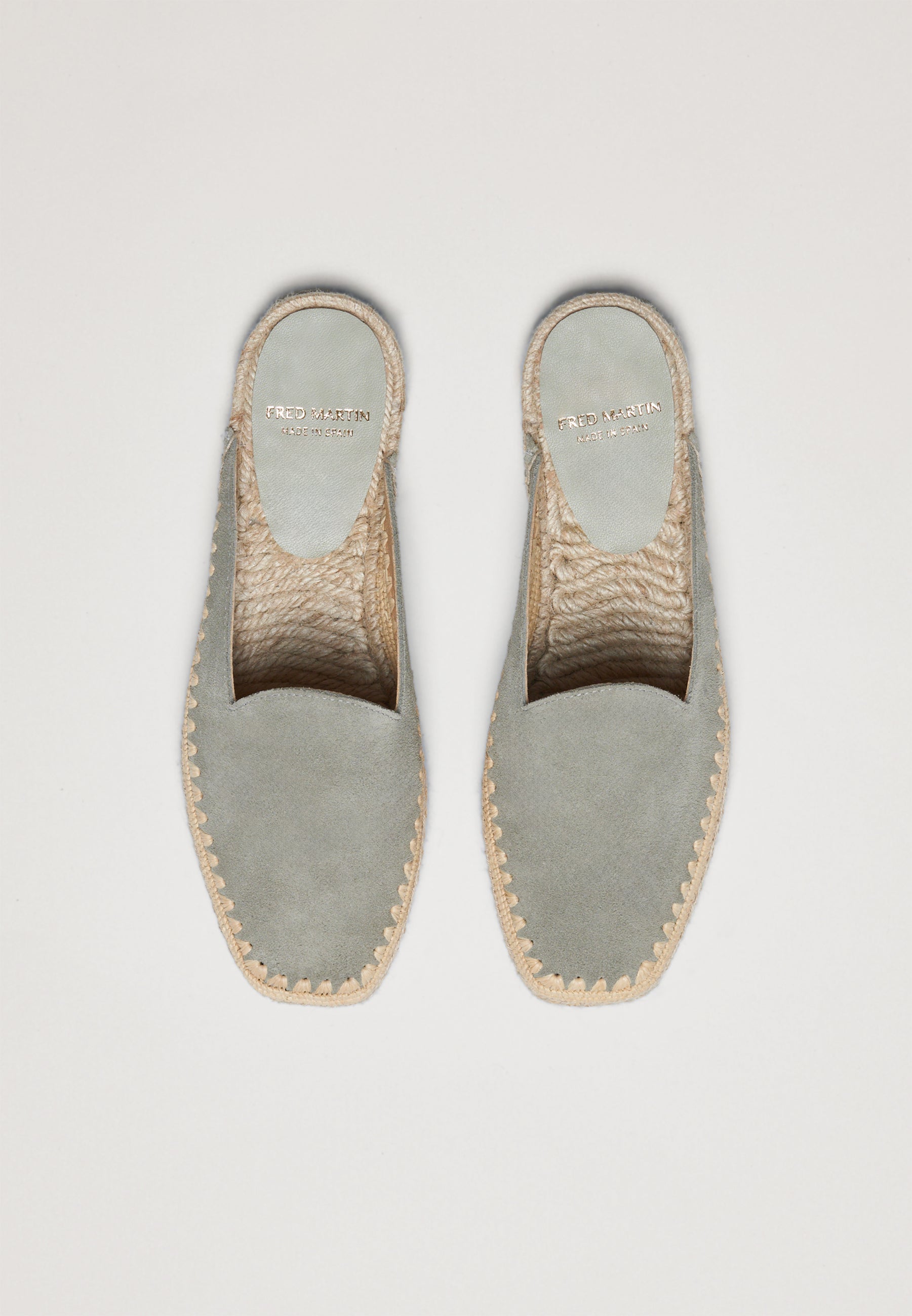 Raffia Mules - Sage Suede