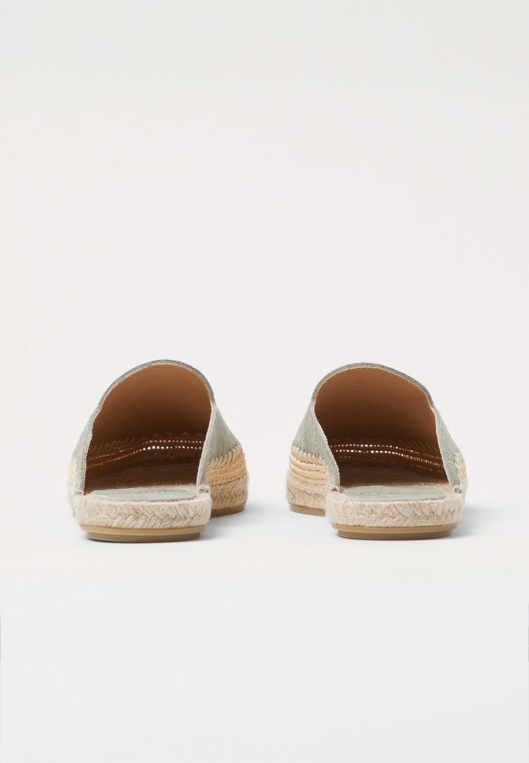 Raffia Mules - Sage Suede
