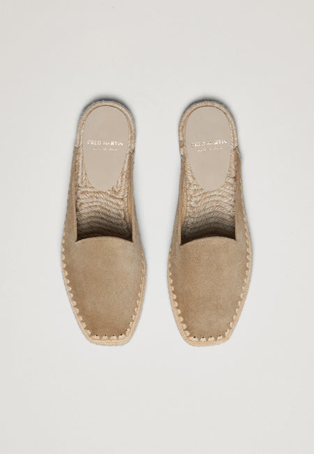 Raffia Mules - Sahara Suede