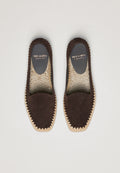 Raffia Slippers - Brun Suede