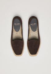 Raffia Slippers - Brun Suede