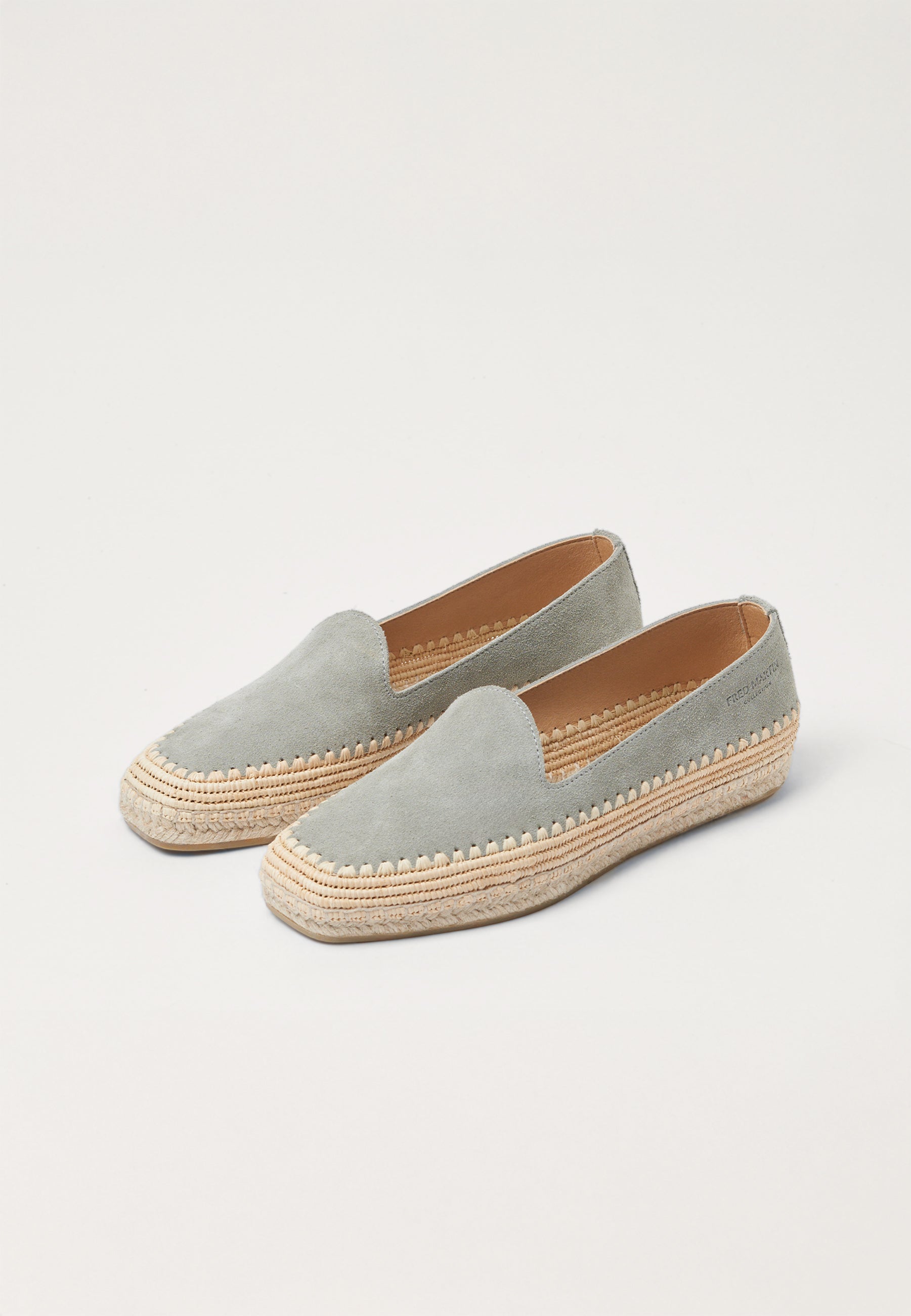 Raffia Slippers - Sage Suede