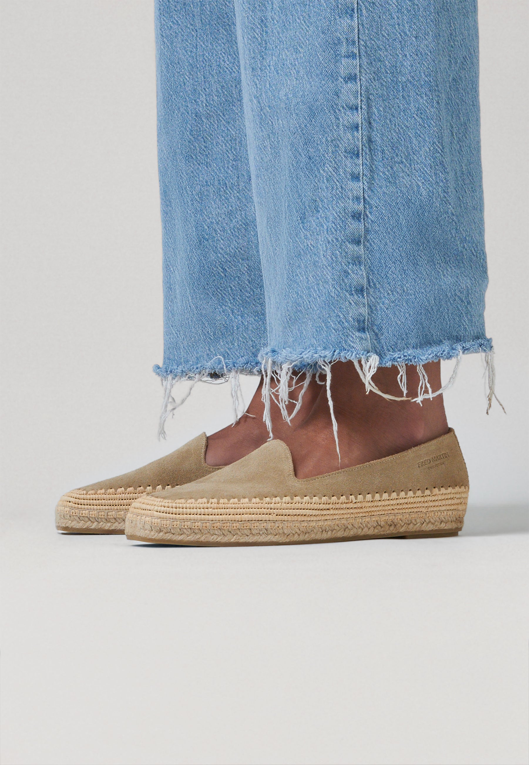 Raffia Slippers - Sahara Suede