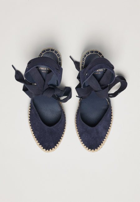 Raffia Wedges - Midnight Suede