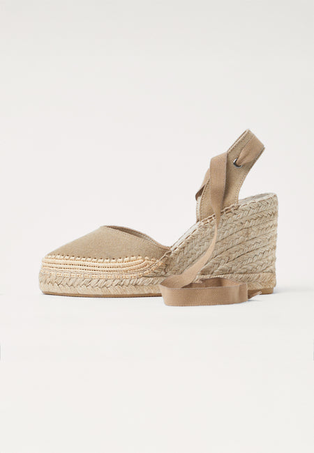 Raffia Wedges - Sahara Suede