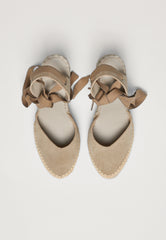 Raffia Wedges - Sahara Suede