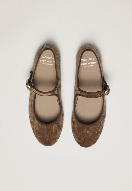 Ballerines - Daim vegan blanc