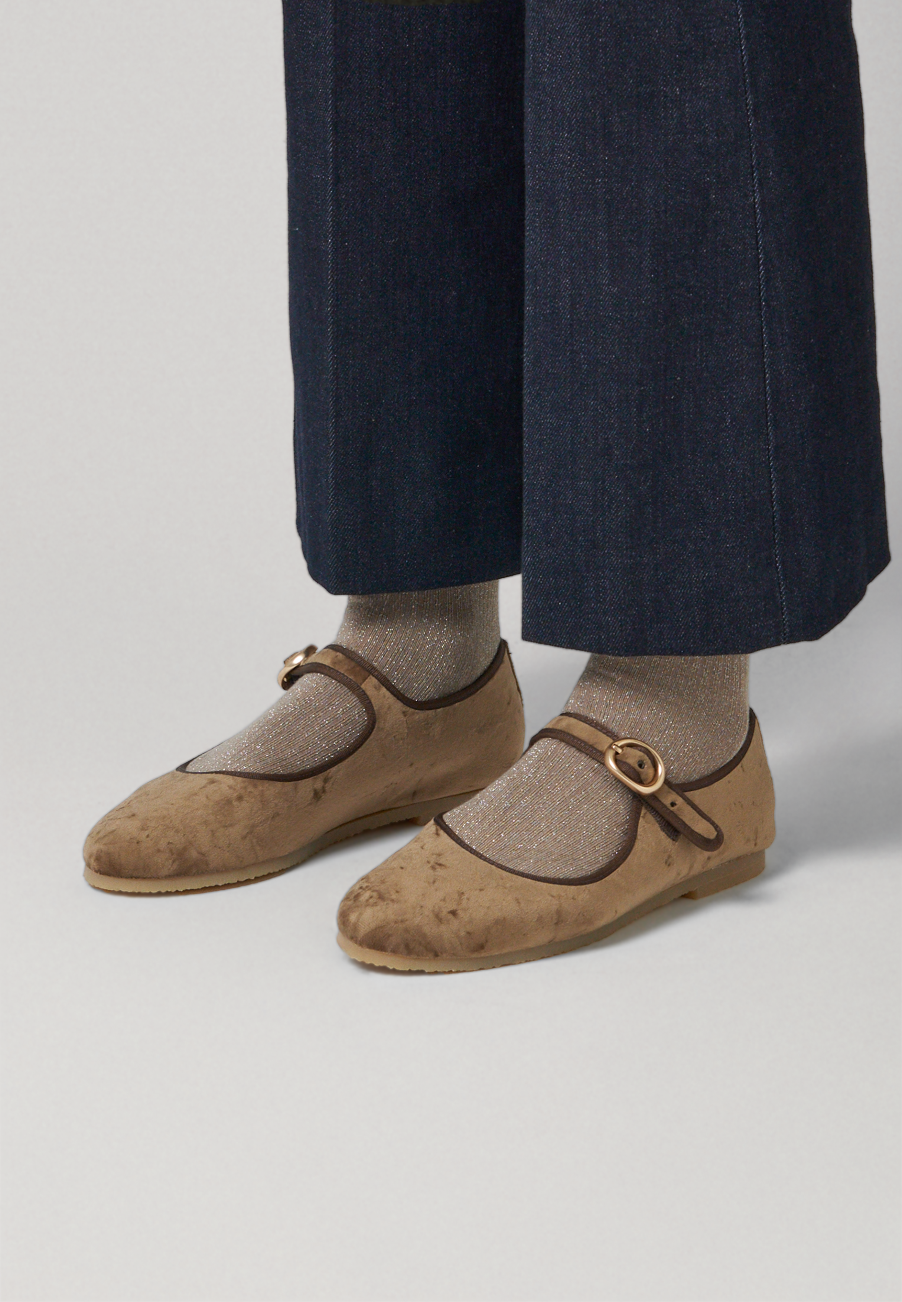 Ballerines - Daim vegan blanc