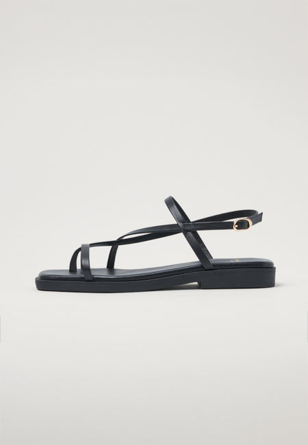 Strappy Sandals - Black Leather
