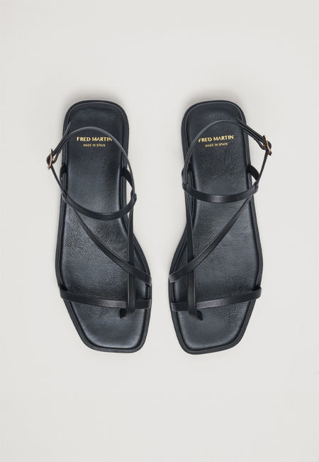 Strappy Sandals - Black Leather