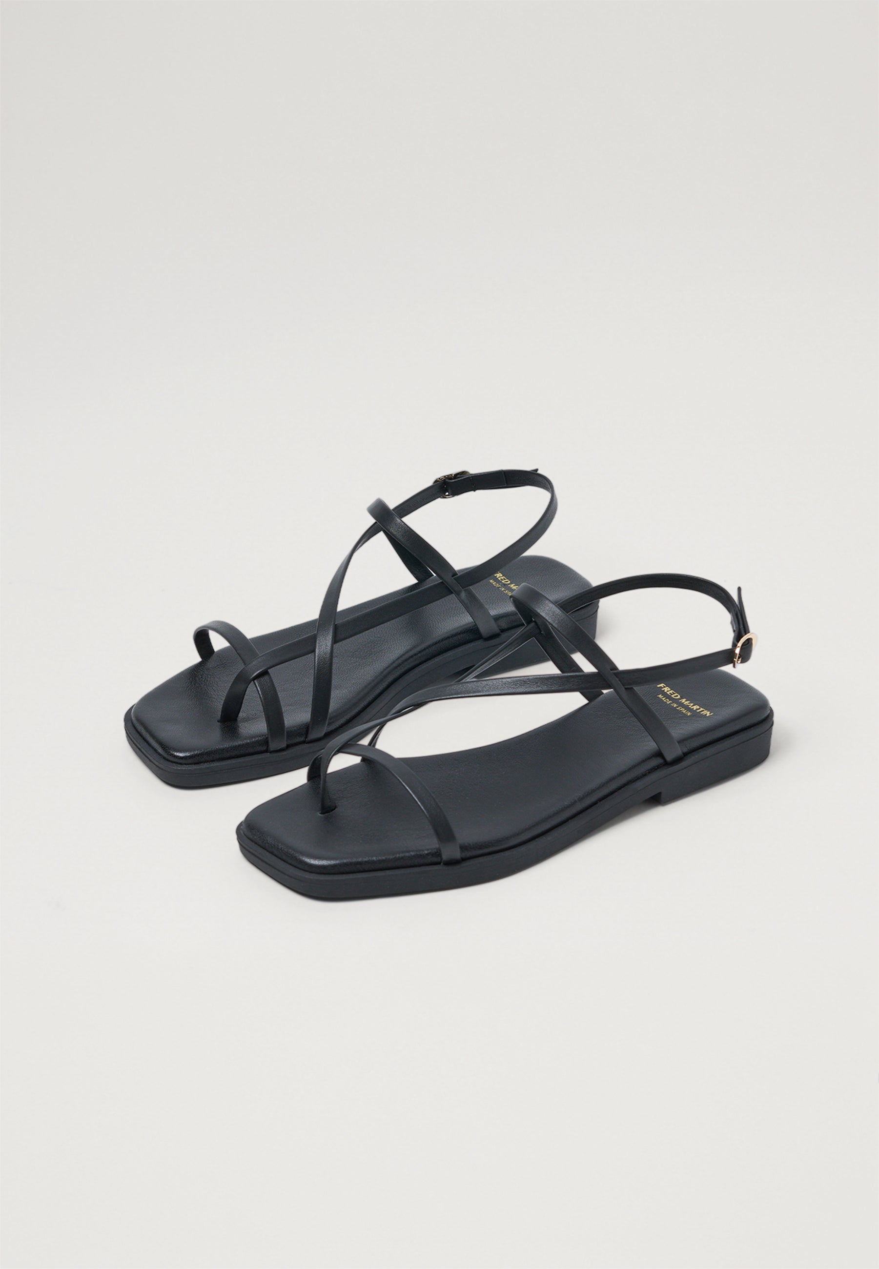 Strappy Sandals - Black Leather