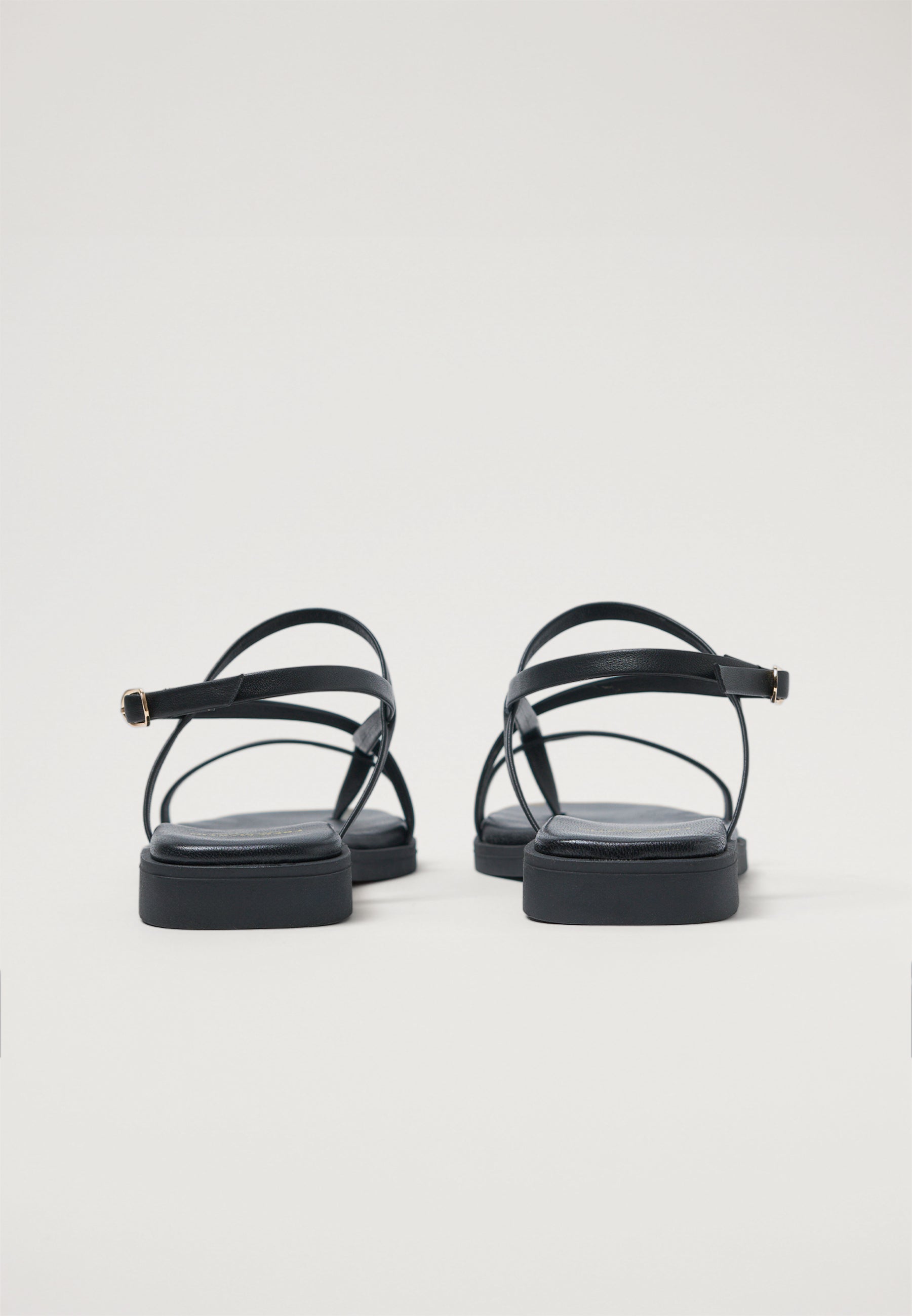 Strappy Sandals - Black Leather
