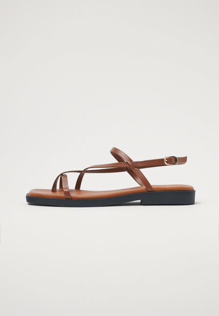 Strappy Sandals - Camel Leather