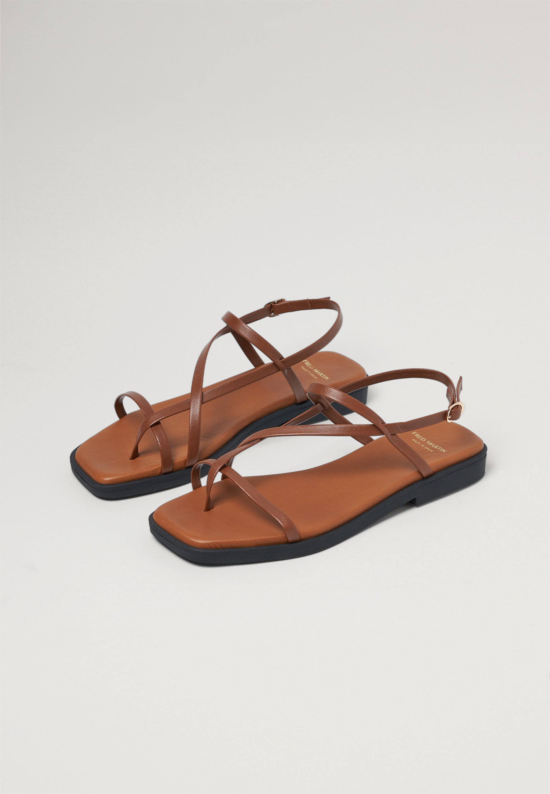 Strappy Sandals - Camel Leather