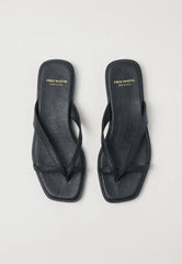 Thong Sandals - Black Leather