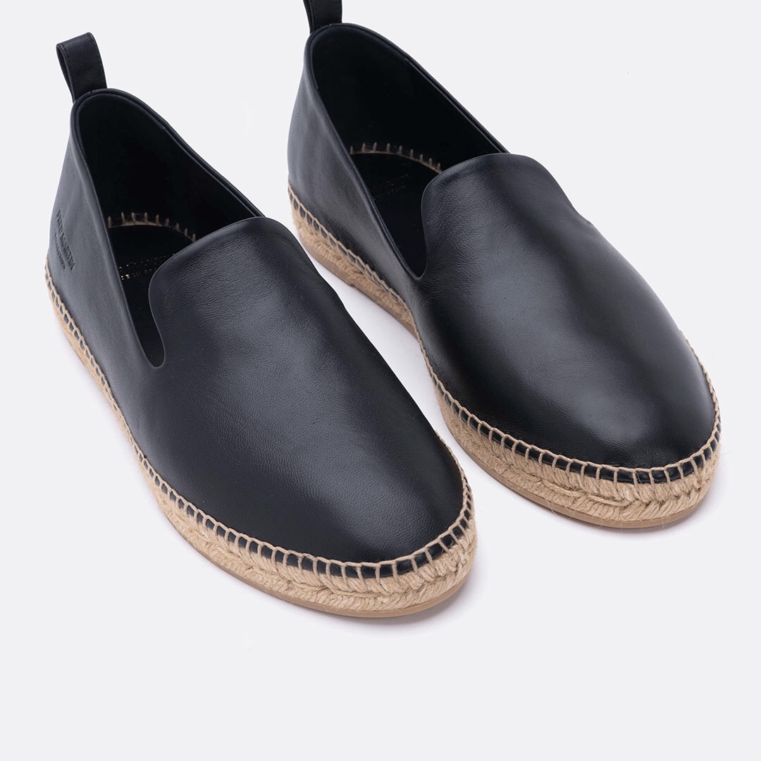 Slippers - Black Leather - Fred Martin Collection EUR
