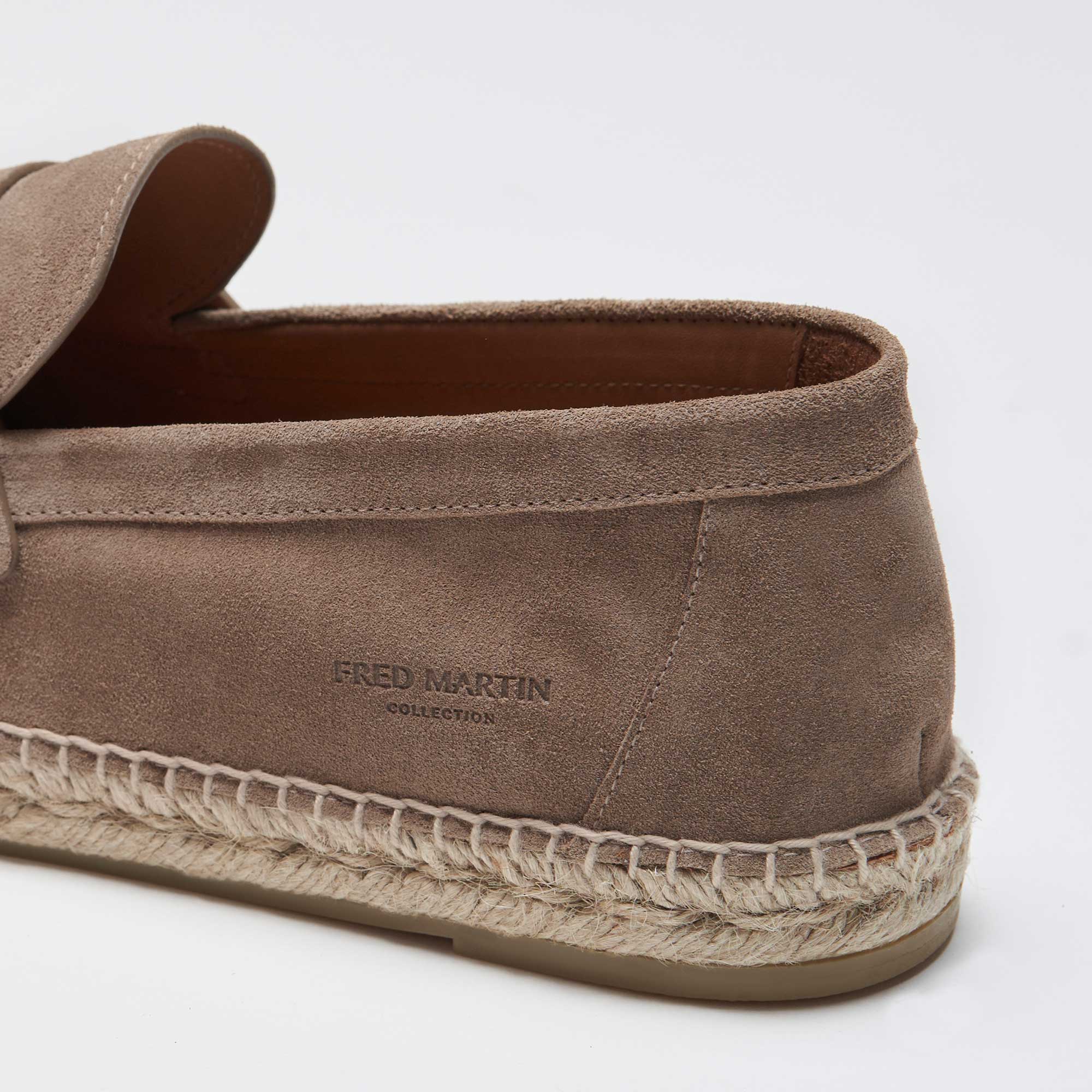 Espadrilles Loafers Taupe Suede Taupe Men. Fred Martin Collection